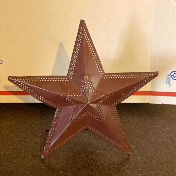 Metal Star Candle Holder Western Bronze Star with perforated holes illuminating - Picture 1 of 4